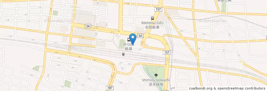 Mapa de ubicacion de JR岐阜 en 日本, 岐阜県, 岐阜市.