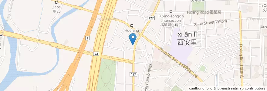Mapa de ubicacion de 85度C en تايوان, تاي شانغ, 西屯區.