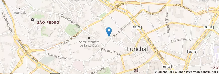 Mapa de ubicacion de Tangerina en 포르투갈, Funchal (São Pedro).