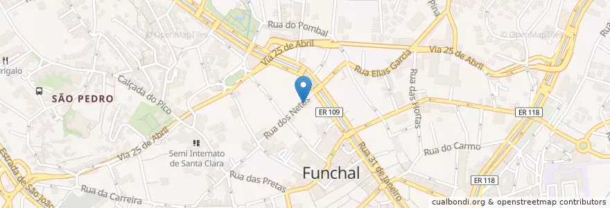 Mapa de ubicacion de Grão de Farinha en پرتغال, Funchal (São Pedro).