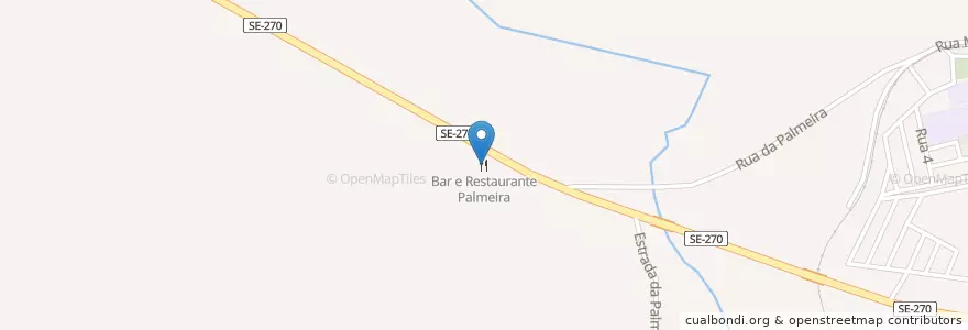 Mapa de ubicacion de Bar e Restaurante Palmeira en Brasil, Región Nordeste, Sergipe, Região Geográfica Intermediária De Itabaiana, Microrregião Do Sul Sergipano, Salgado.
