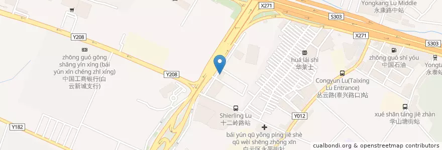 Mapa de ubicacion de 金华安大酒楼(白云店) en China, Guangdong, Guangzhou, 白云区.