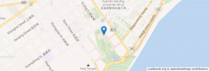Mapa de ubicacion de 關東煮 en تايوان, مقاطعة تايوان, هوالين, 花蓮市.