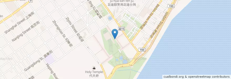 Mapa de ubicacion de 燒番麥 en Taïwan, Province De Taïwan, Comté De Hualien, Hualien.