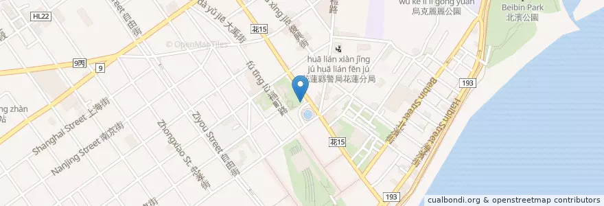 Mapa de ubicacion de 石來運轉餐廳 en 타이완, 타이완성, 화롄현, 화롄 시.