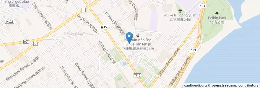 Mapa de ubicacion de 一往情深 en 台湾, 台湾省, 花蓮県, 花蓮市.