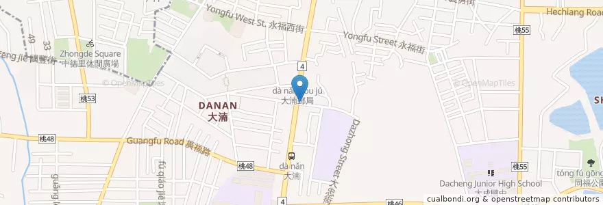 Mapa de ubicacion de 甘泉魚麵 en 臺灣, 桃園市, 八德區.