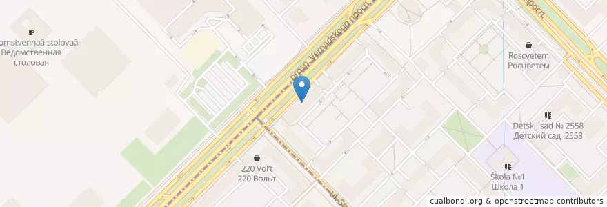 Mapa de ubicacion de Поликлиника №11 филиал №2 en Россия, Центральный Федеральный Округ, Москва, Гагаринский Район.