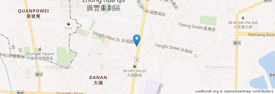 Mapa de ubicacion de 85C Bakery Cafe en Taiwan, Taoyuan, Bade District.