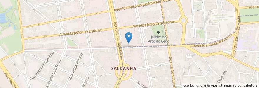 Mapa de ubicacion de Café S. Remo en Португалия, Área Metropolitana De Lisboa, Лиссабон, Grande Lisboa, Лиссабон, Avenidas Novas.