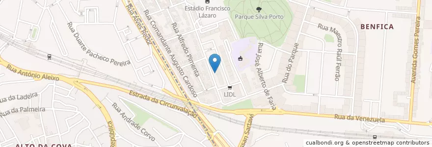 Mapa de ubicacion de Guanaco en Португалия, Área Metropolitana De Lisboa, Лиссабон, Grande Lisboa, Amadora, Benfica.
