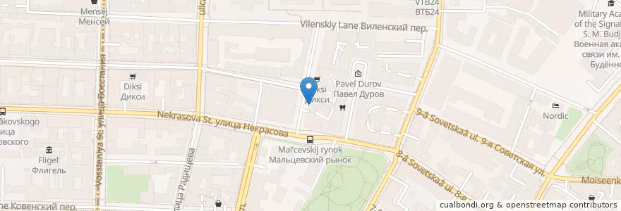 Mapa de ubicacion de Первая помощь en Russland, Föderationskreis Nordwest, Oblast Leningrad, Sankt Petersburg, Центральный Район, Округ Смольнинское.