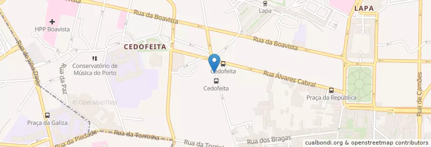 Mapa de ubicacion de Correio Azul en Portugal, Norte, Área Metropolitana Do Porto, Porto, Porto, Cedofeita, Santo Ildefonso, Sé, Miragaia, São Nicolau E Vitória.