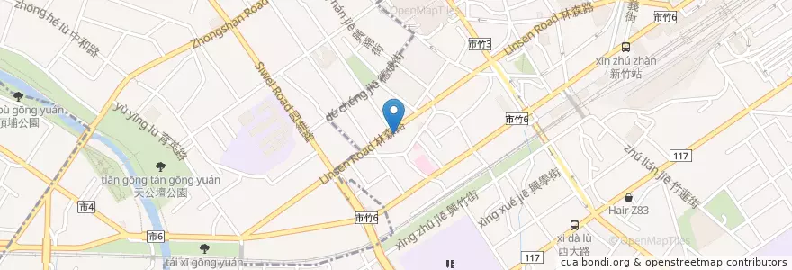 Mapa de ubicacion de 拾壹鍋 en Taiwan, 臺灣省, 新竹市.