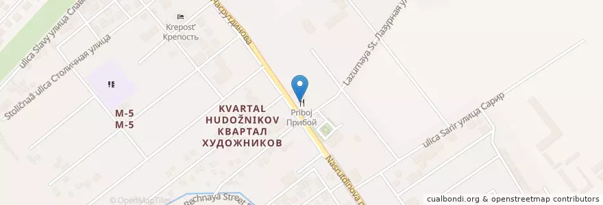 Mapa de ubicacion de Прибой en ロシア, 北カフカース連邦管区, Дагестан, Городской Округ Махачкала.