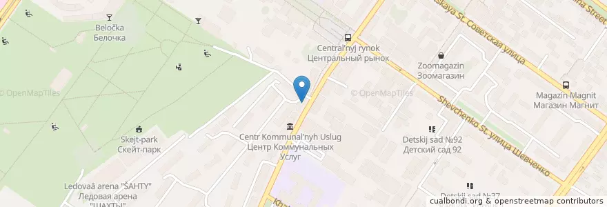 Mapa de ubicacion de Социальная аптека en Rusland, Zuidelijk Federaal District, Oblast Rostov, Городской Округ Шахты.