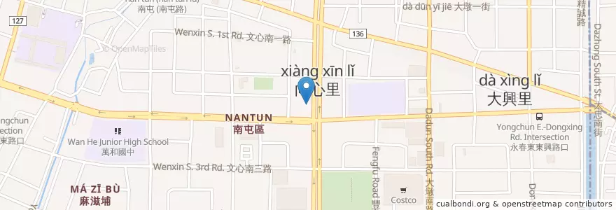 Mapa de ubicacion de McDonald's en 臺灣, 臺中市, 南屯區.