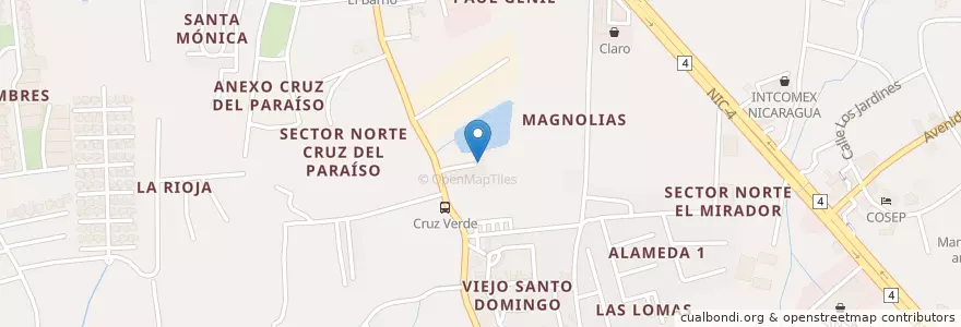 Mapa de ubicacion de Pops en Nikaragua, Departamento De Managua, Managua (Municipio).