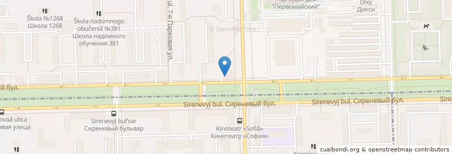 Mapa de ubicacion de Sberbank en Russia, Central Federal District, Moscow, Eastern Administrative Okrug, Severnoye Izmaylovo District.