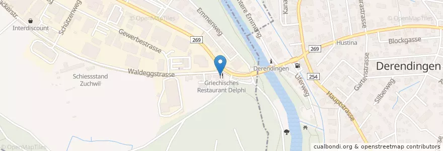 Mapa de ubicacion de Delphi en Switzerland, Solothurn, Amtei Bucheggberg-Wasseramt, Bezirk Wasseramt.