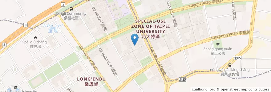 Mapa de ubicacion de 嘉文語文短期補習班 三峽北大二校 en تايوان, تايبيه الجديدة, 三峽區, 樹林區.