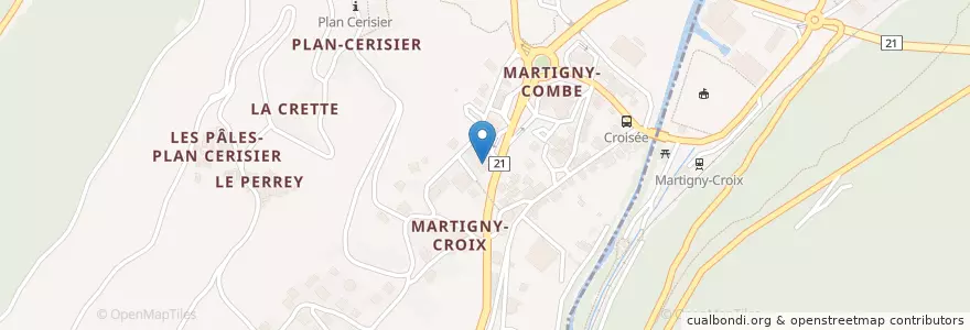 Mapa de ubicacion de La Fromathèque en Svizzera, Vallese, Martigny, Martigny-Combe.