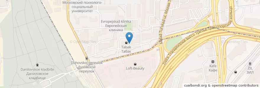 Mapa de ubicacion de Чайхана Беш Бармак en Rusland, Centraal Federaal District, Moskou, Южный Административный Округ, Донской Район.