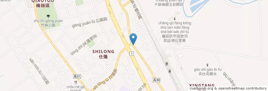Mapa de ubicacion de 橋仔頭黃家肉燥飯 en 臺灣, 高雄市, 橋頭區.
