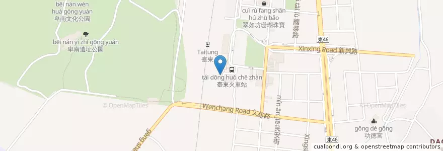 Mapa de ubicacion de 格上租車 en 台湾, 台湾省, 台東県, 台東市.
