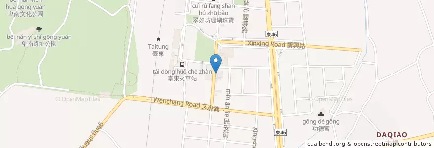 Mapa de ubicacion de 永明機車出租 en 台湾, 台湾省, 台東県, 台東市.