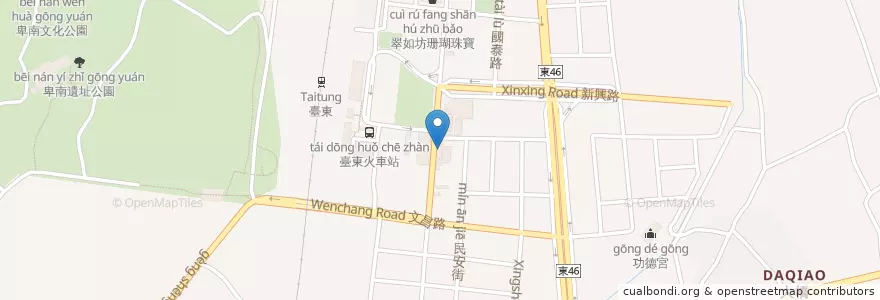 Mapa de ubicacion de 中租租車 en 台湾, 台湾省, 台東県, 台東市.