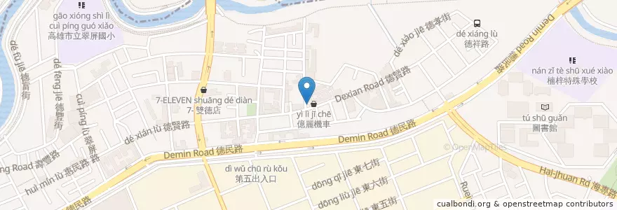 Mapa de ubicacion de 米湯匙創意炒飯 en Taiwán, Kaohsiung, 楠梓區.