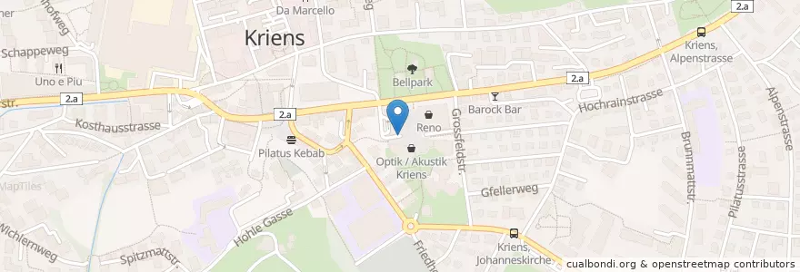 Mapa de ubicacion de Parkhaus Hofmatt en Schweiz/Suisse/Svizzera/Svizra, Luzern, Kriens.