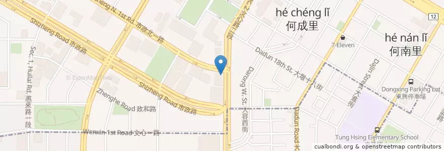 Mapa de ubicacion de 星巴克 en تايوان, تاي شانغ, 南屯區.