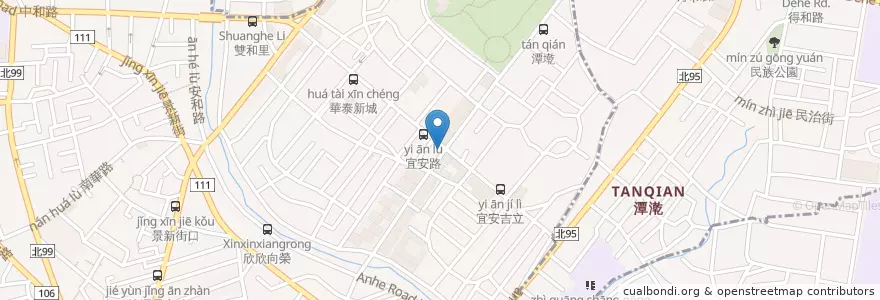Mapa de ubicacion de 大板城 en Taiwan, 新北市, 中和區, 永和區.