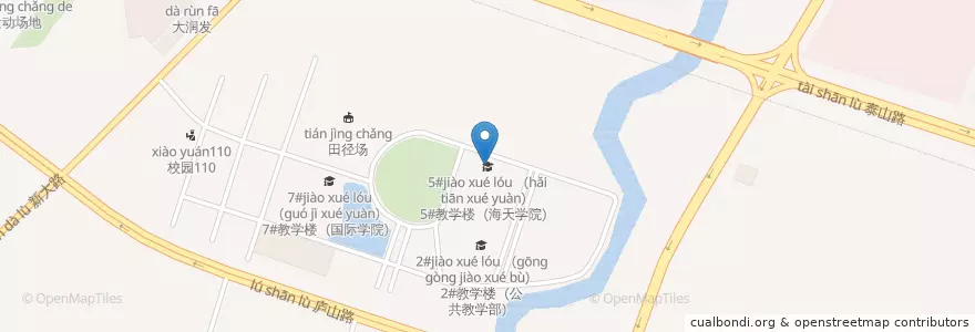 Mapa de ubicacion de 5#教学楼（海天学院） en China, Zhejiang, Ningbo, 北仑区.