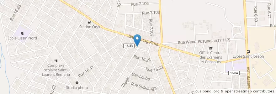 Mapa de ubicacion de Restaurant La Jardiniere en Burkina Faso, Centre, Kadiogo, Ouagadougou.