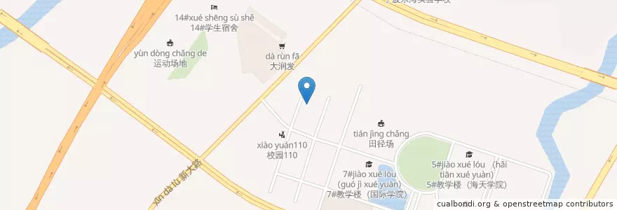 Mapa de ubicacion de 思源广场 en China, Zhejiang, 宁波市, 北仑区.
