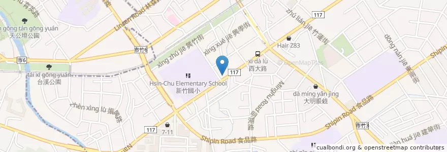 Mapa de ubicacion de 李家排骨酥湯 en تايوان, مقاطعة تايوان, سين شو, 東區.