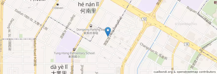 Mapa de ubicacion de cama café en Taïwan, Taichung, 西區.