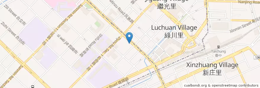 Mapa de ubicacion de cama café en Тайвань, Тайчжун, 西區.
