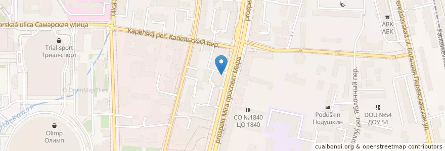 Mapa de ubicacion de Саламат en روسيا, Центральный Федеральный Округ, Москва, Центральный Административный Округ, Мещанский Район.