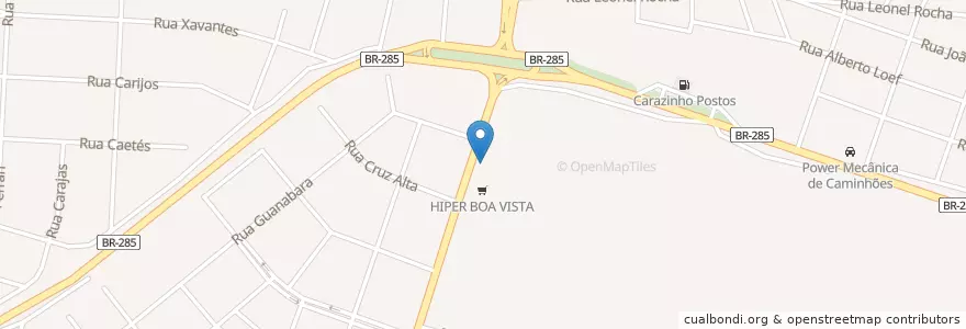 Mapa de ubicacion de Hiper en ブラジル, 南部地域, リオグランデ・ド・スル, Região Geográfica Intermediária De Passo Fundo, Região Geográfica Imediata De Carazinho, Carazinho.