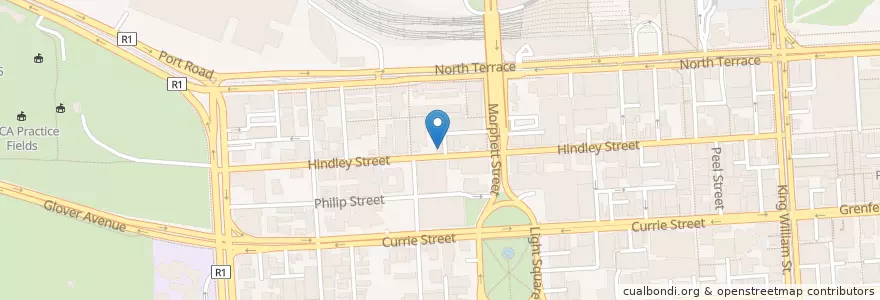 Mapa de ubicacion de hungry hippo boardgame cafe en أستراليا, جنوب أستراليا, Adelaide, Adelaide City Council.