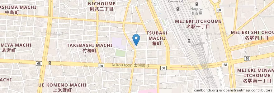 Mapa de ubicacion de タイムス en Japonya, 愛知県, 名古屋市, 中村区.