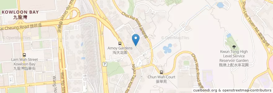 Mapa de ubicacion de UA 淘大 en China, Cantão, Hong Kong, Kowloon, Novos Territórios, 觀塘區 Kwun Tong District.