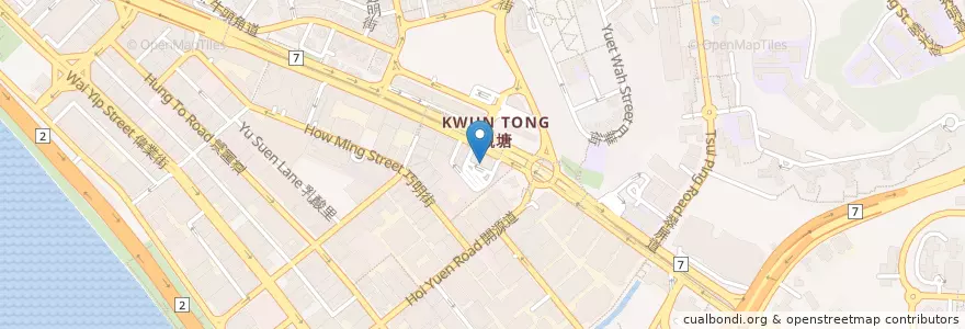 Mapa de ubicacion de PALACE apm en 中国, 広東省, 香港, 九龍, 新界, 觀塘區 Kwun Tong District.