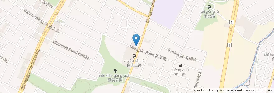 Mapa de ubicacion de 自由自助餐 en Taiwan, Kaohsiung, 左營區.
