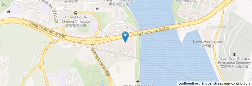 Mapa de ubicacion de 嘉禾青衣電影城 en Китай, Гуандун, Гонконг, Новые Территории, 葵青區 Kwai Tsing District.