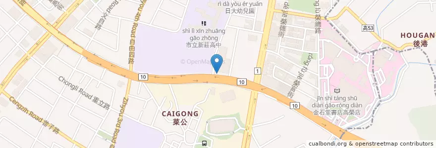 Mapa de ubicacion de 電池交換系統新莊高中站 en تايوان, كاوهسيونغ, 左營區.